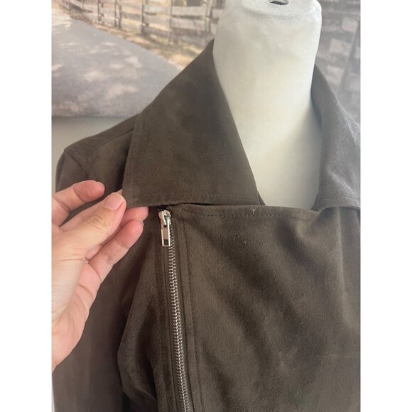 Bagatelle suede versatile olive green biker jacket SMALL - MEDIUM fit - Picture 4 of 8